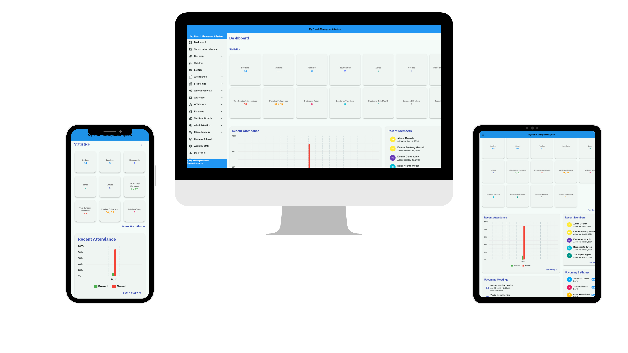 My Church System Dashboard