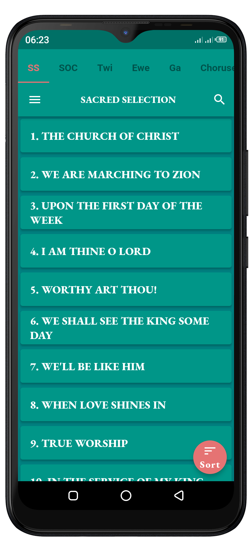 COC Hymns App Preview
